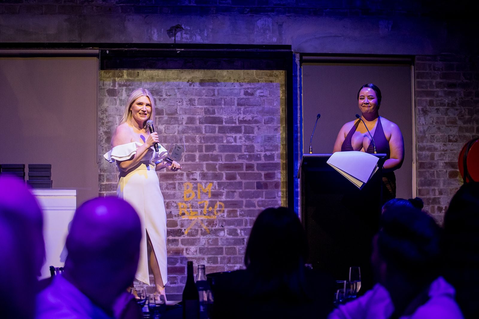 2025 Sydney Young Entrepreneur Awards Gala Dinner Winners accepting trophies on stage at the 2025 Sydney Young Entrepreneur Awards